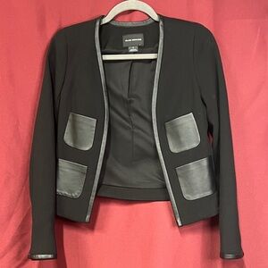 Club Monaco Black Women's Jacket with Leather Accents